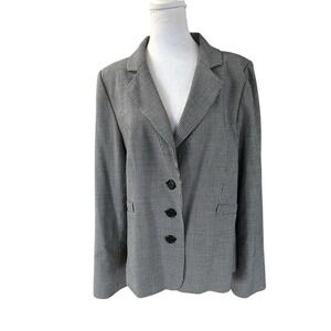 Classiques Entier Wool Blend Light Weight Blazer Black Check SZ 16